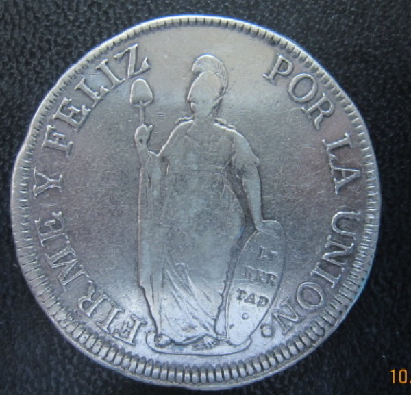 Spain-Philippines-8-Reales-F7-O-C/M-On-Peru-8-Reales-1833