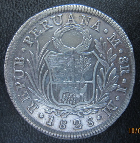 Spain-Philippines-8-Reales-F7-O-C/M-On-Peru-8-Reales-1833