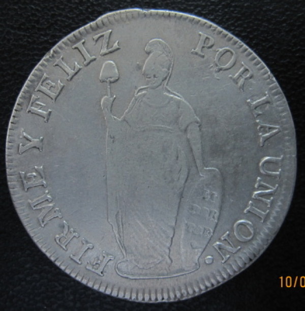 Spain-Philippines-8-Reales-F7-O-C/M-On-Peru-8-Reales-1833