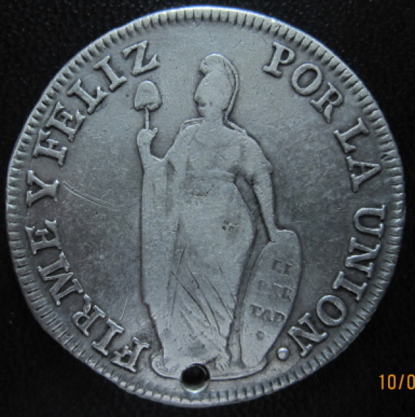 Spain-Philippines-8-Reales-F7-O-C/M-On-Peru-8-Reales-1833