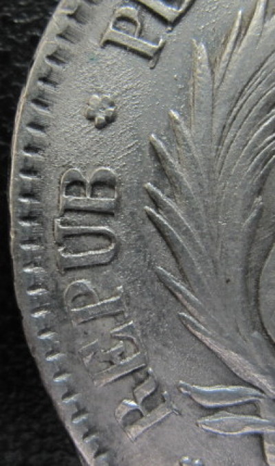 Spain-Philippines-8-Reales-F7-O-C/M-On-Peru-8-Reales-1833