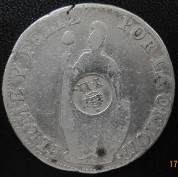 Spain-Philippines-8-Reales-F7-O-C/M-On-Peru-8-Reales-1833