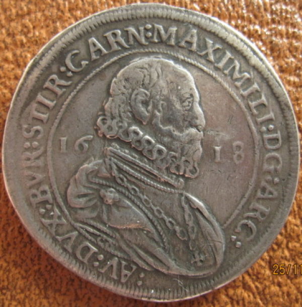 1616-Teutonic-Knights-Maximilian-III--Silver-Thaler-Coin
