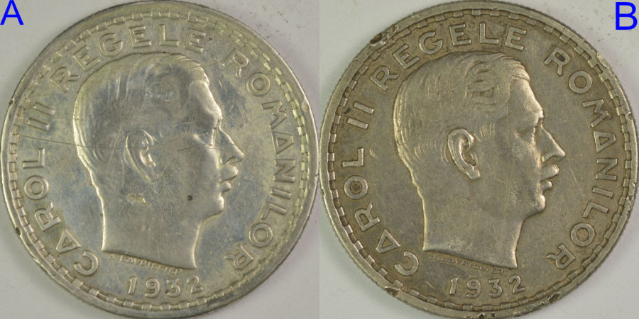 Two-Interesting-1932-Romania-100-Lei-Silver-Coins