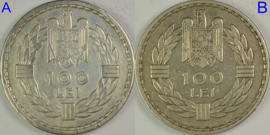 Two-Interesting-1932-Romania-100-Lei-Silver-Coins
