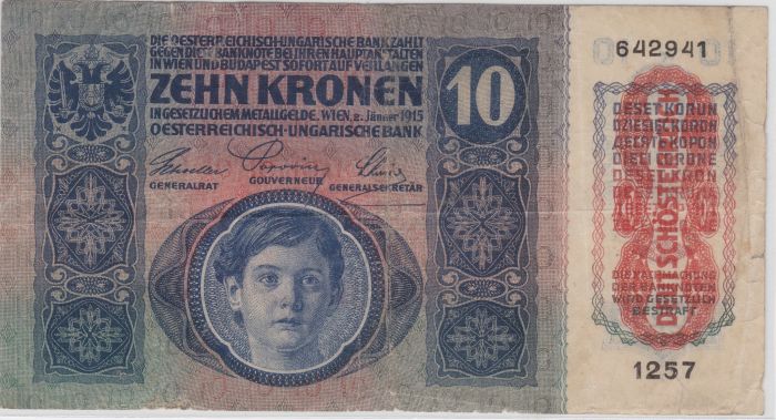 2-Austrian-Hungary-Notes,-One-With-Overprint