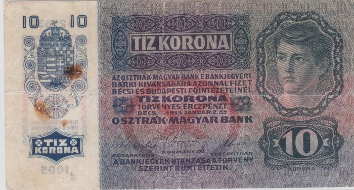 2-Austrian-Hungary-Notes,-One-With-Overprint