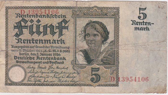 Two-Rentenmark-Notes-With-Different-Watermarks