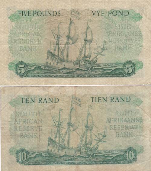 Two-Banknotes-Of-South-Africa--Same-Size-Of-Different-Denominations