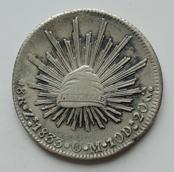 Mexico-8-Reales-1832-Zs-Overweight---27.274g