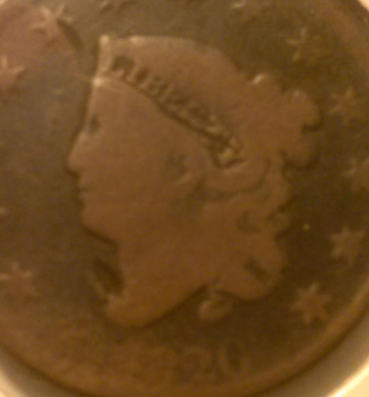 1833-Coronet-Large-Cent-W/-Rotated-Die-Grade-Request