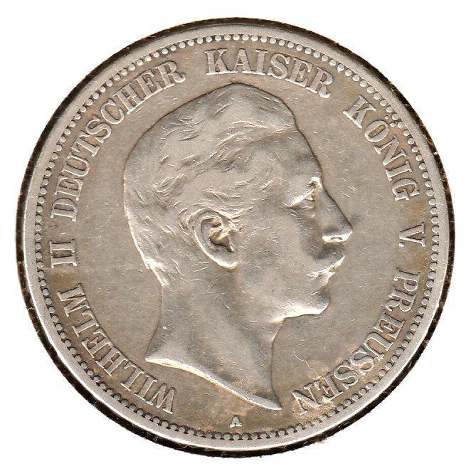 Scarce-Prussian-5-Mark-1888-For-Grading