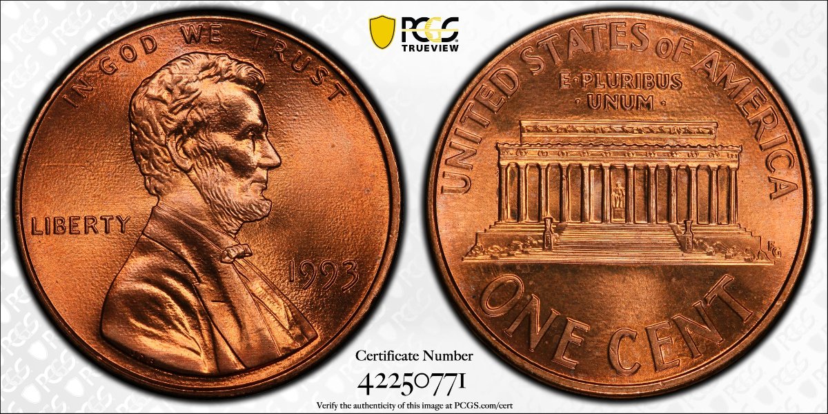 1993-Lincoln-Memorial-Cent-For-Grading