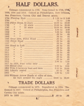 Wanted-Half-Dollars/Trade-Dollars