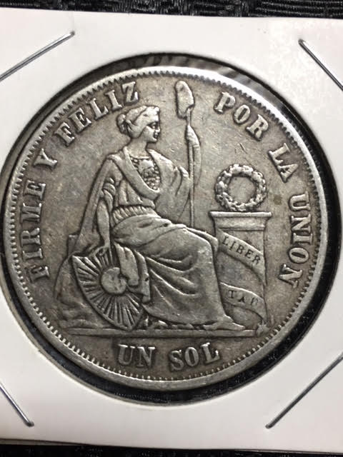 Peru-Silver-Sol-Of-The-Year-1864:-Scarce-&-Interesting-'Derteano'-Variety
