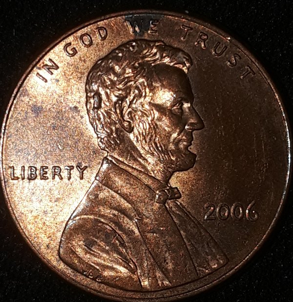 2006-One-Cent-Die-Chip/Crack-Back-Of-Lincolns-Head
