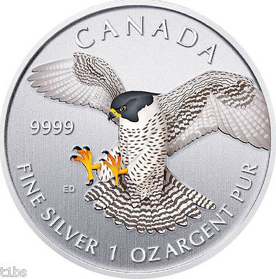 2014-Canada-$5-Peregrine-Falcon-Color-1-Oz-Silverā