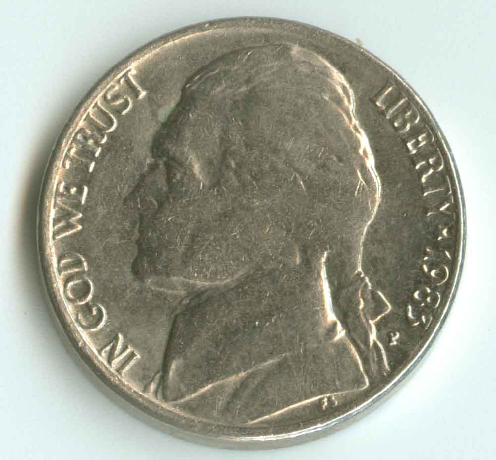 1983-P-Jefferson-Nickel-With-Grease-Filled-Dies?