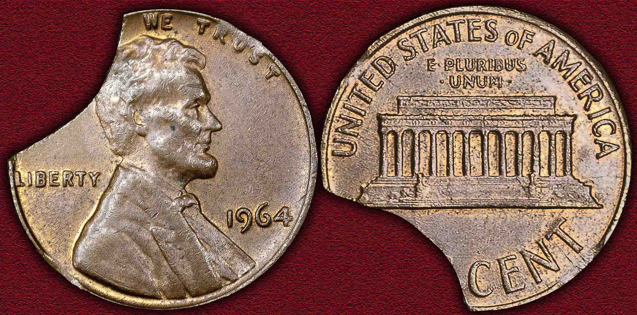 1964-P-Lincoln-Memorial-Cent---Triple-Clip---Incomplete-Planchet