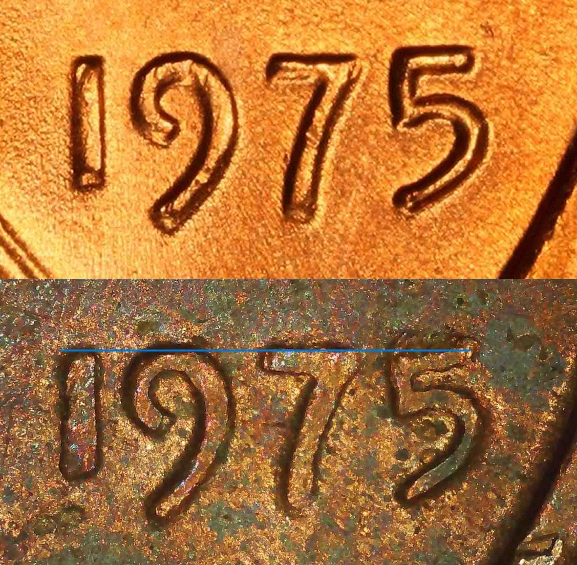 1975-Penny-W/-Rotated-