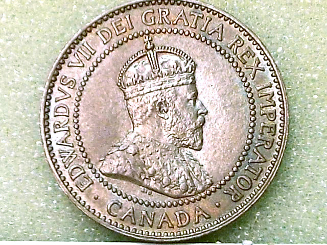 Canada-Large-Cent,-1909-With-Tripled-Letters