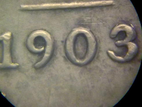 1903-H-Ten-Cents,-EF-With-Strong-Repun.-2-Numbers-.anyone-Seen-This-Before?