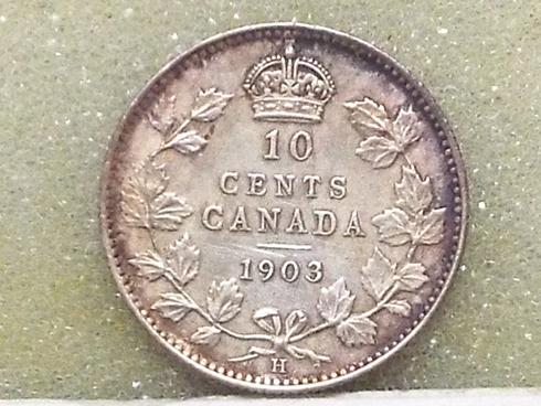 1903-H-Ten-Cents,-EF-With-Strong-Repun.-2-Numbers-.anyone-Seen-This-Before?