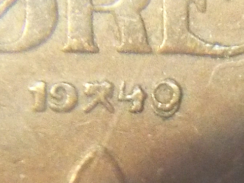 Norway-1-Ore--1940,-With-The-0-Overstamped-3-Times