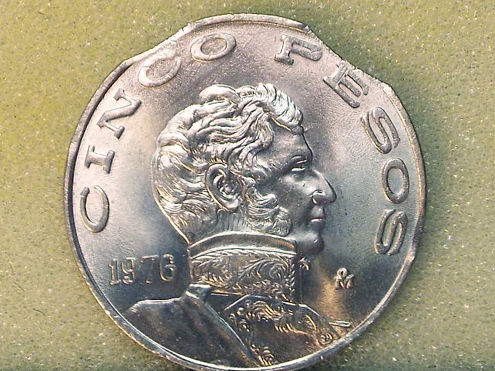 Mexico-5-Pesos-1976-Triple-Error---2-Mint-Clips-And-A-Clashed-Obv.--B.u.