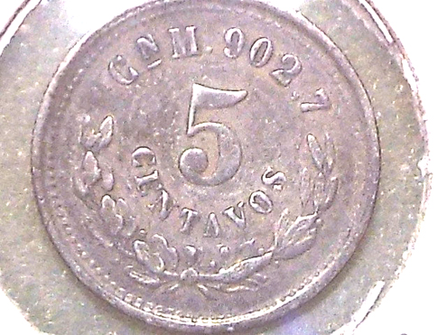 Mexico-5-Cents,-1897---Multiple-Repunched-Date,-Plus--Overdate-*need-Help*