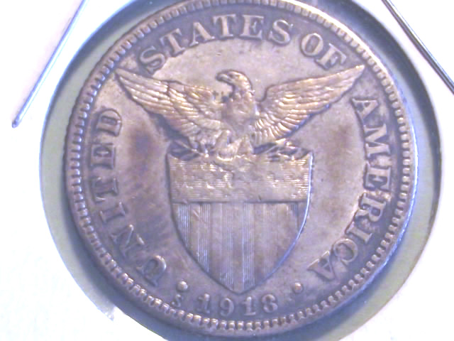 Philippine-Islands-1918-S-50-Centavos-With-Inverted-Mintmark