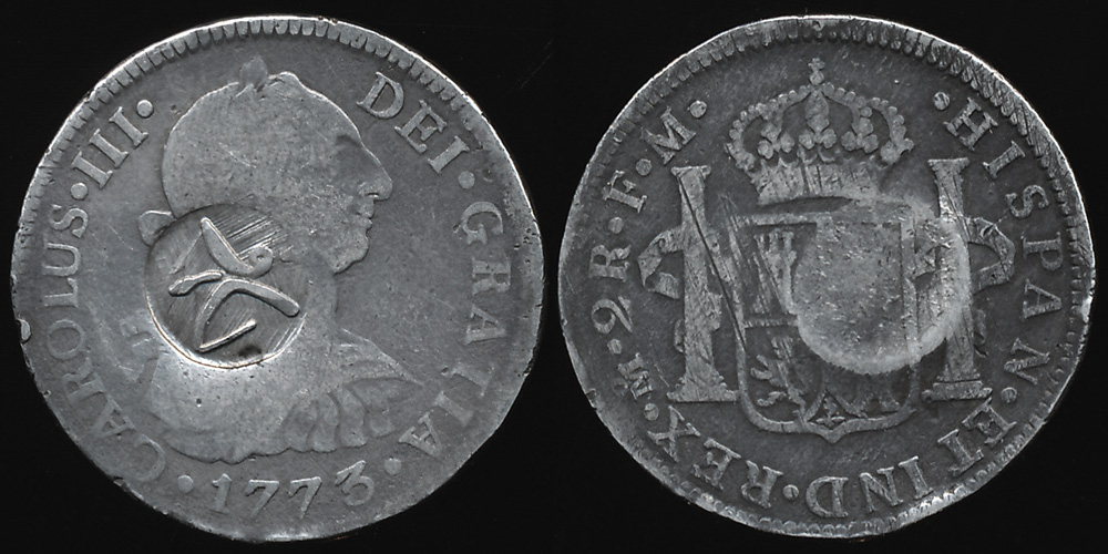 1773-Two-Reales-With-Odd-Countermark