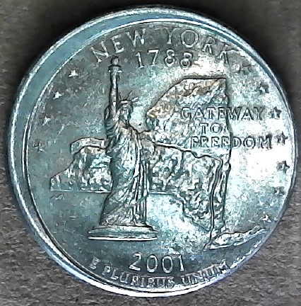 2001-P-New-York-Quarter-Misaligned-Dies-On-Obverse-And-Reverse