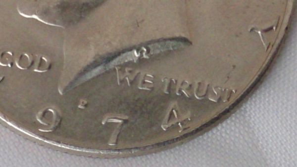 1974-Kennedy-Half-Dollar-With-A-Mark
