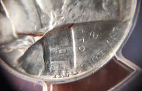 1945-P-War-Nickel-Struck-Through-Struck-Fragment