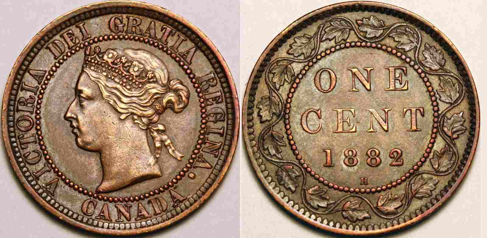 1882 H Victoria Large Cent Tripled Die Variety 1882 H Victoria Large Cent Tripled Die Variety