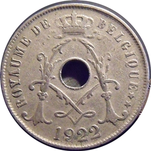 Belgium-1922-25-Cent-Ce-No-S
