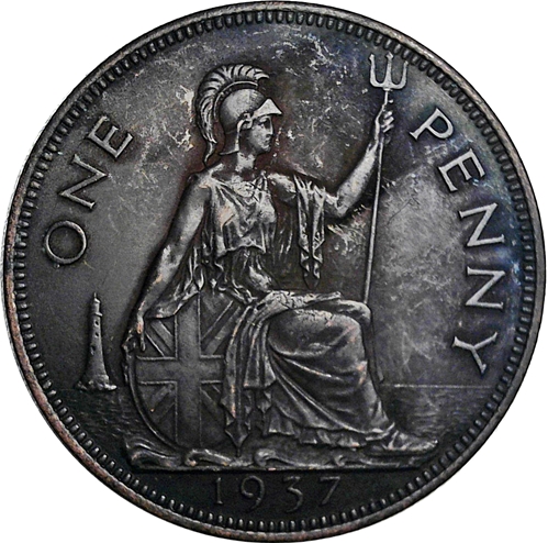 1945-One-Penny-Toned-?