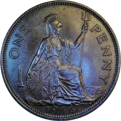 1945-One-Penny-Toned-?