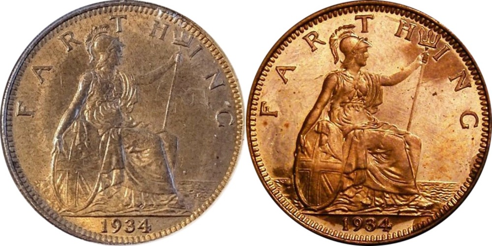 1928-1-Farthing-Proof-Vs-Uncirculated