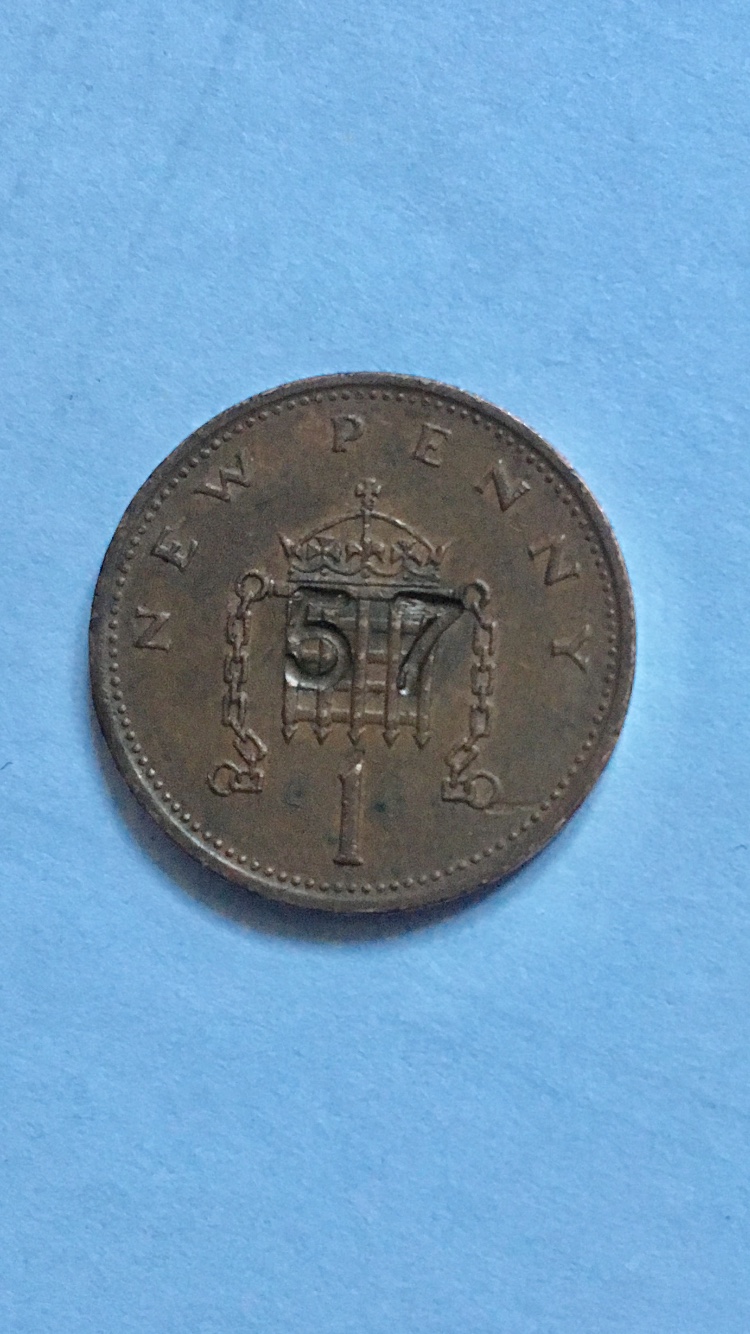 1971-UK-New-Penny-With-Number-Pressed