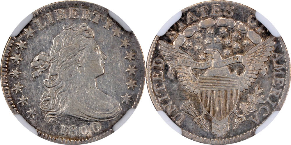 1800 Draped Bust Dime NGC AU55 1800 Draped Bust Dime NGC AU55