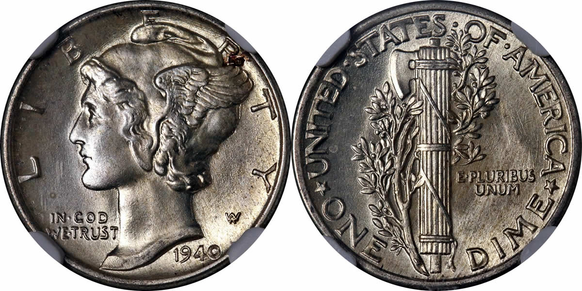1940 Mercury Dime 1940 Mercury Dime NGC MS67 FB 1940 Mercury Dime 1940 Mercury Dime NGC MS67 FB