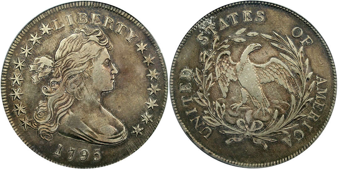 1795 Draped Bust Dollar PCGS VF-35 Off Center 1795 Draped Bust Dollar PCGS VF-35 Off Center