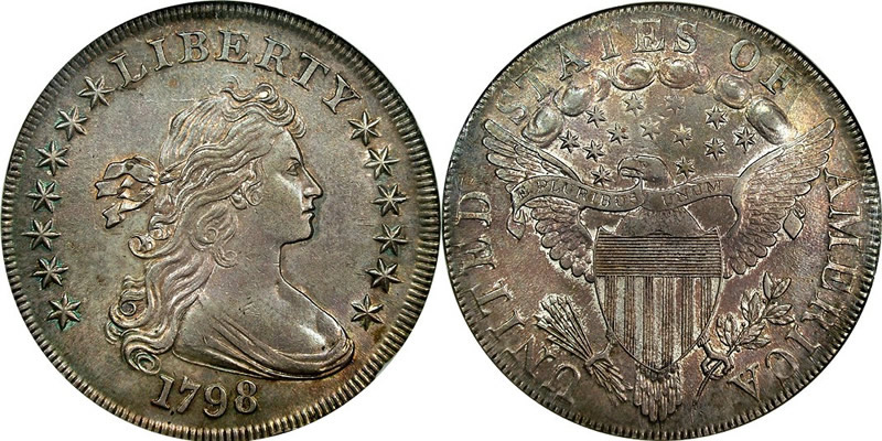 1798 Draped Bust Dollar Eagle with Shield Reverse 1798 Draped Bust Dollar Eagle with Shield Reverse