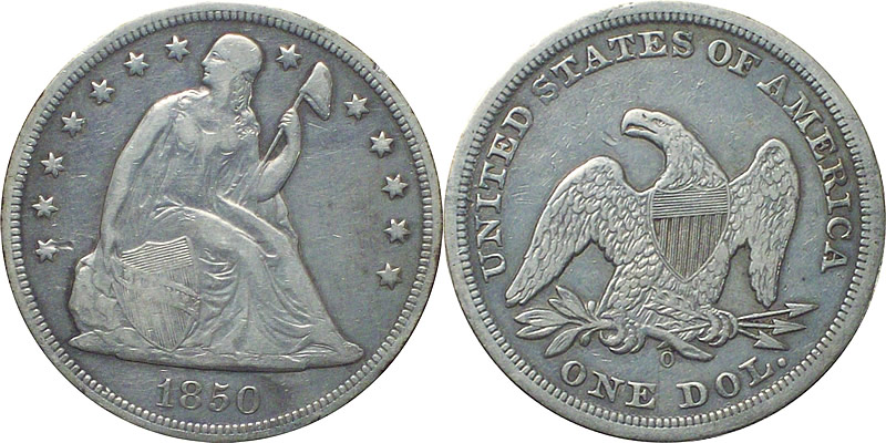 1850 O Seated Liberty Dollar 1850 O Seated Liberty Dollar