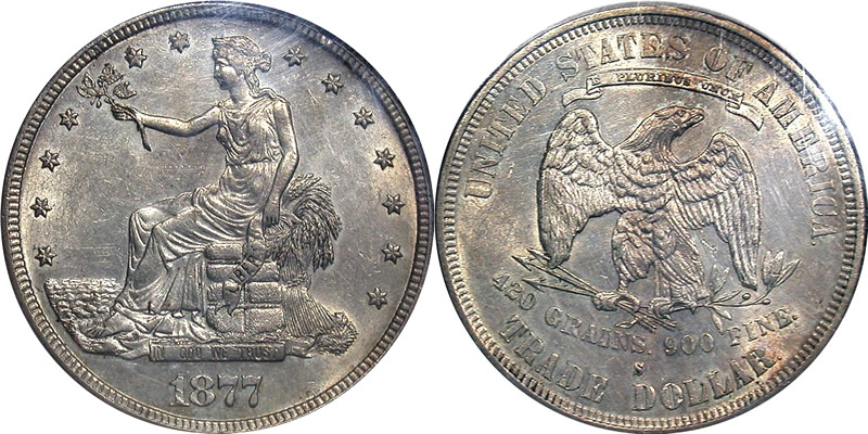 1877 S Trade Dollar NGC AU58 1877 S Trade Dollar NGC AU58