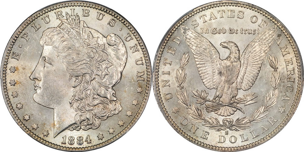 1884 S Morgan Dollar PCGS MS-61 1884 S Morgan Dollar PCGS MS-61