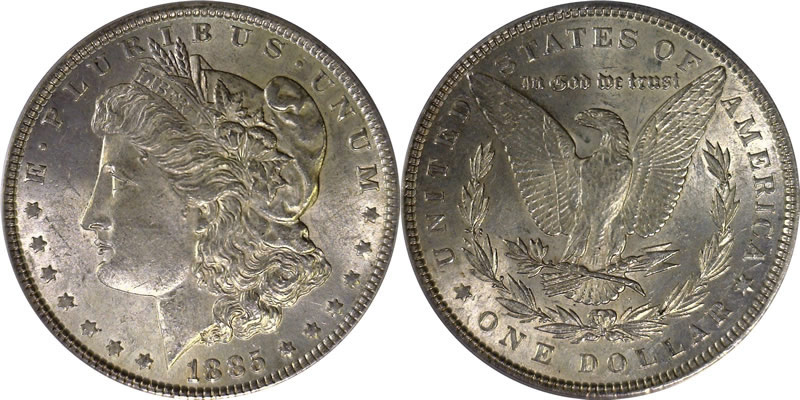 1885 Morgan Dollar PCGS AU-58 1885 Morgan Dollar PCGS AU-58