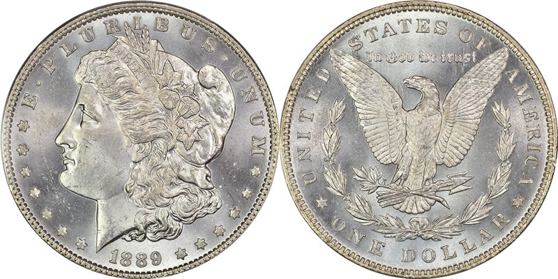 1889 Morgan Dollar PCGS MS 66 1889 Morgan Dollar PCGS MS 66